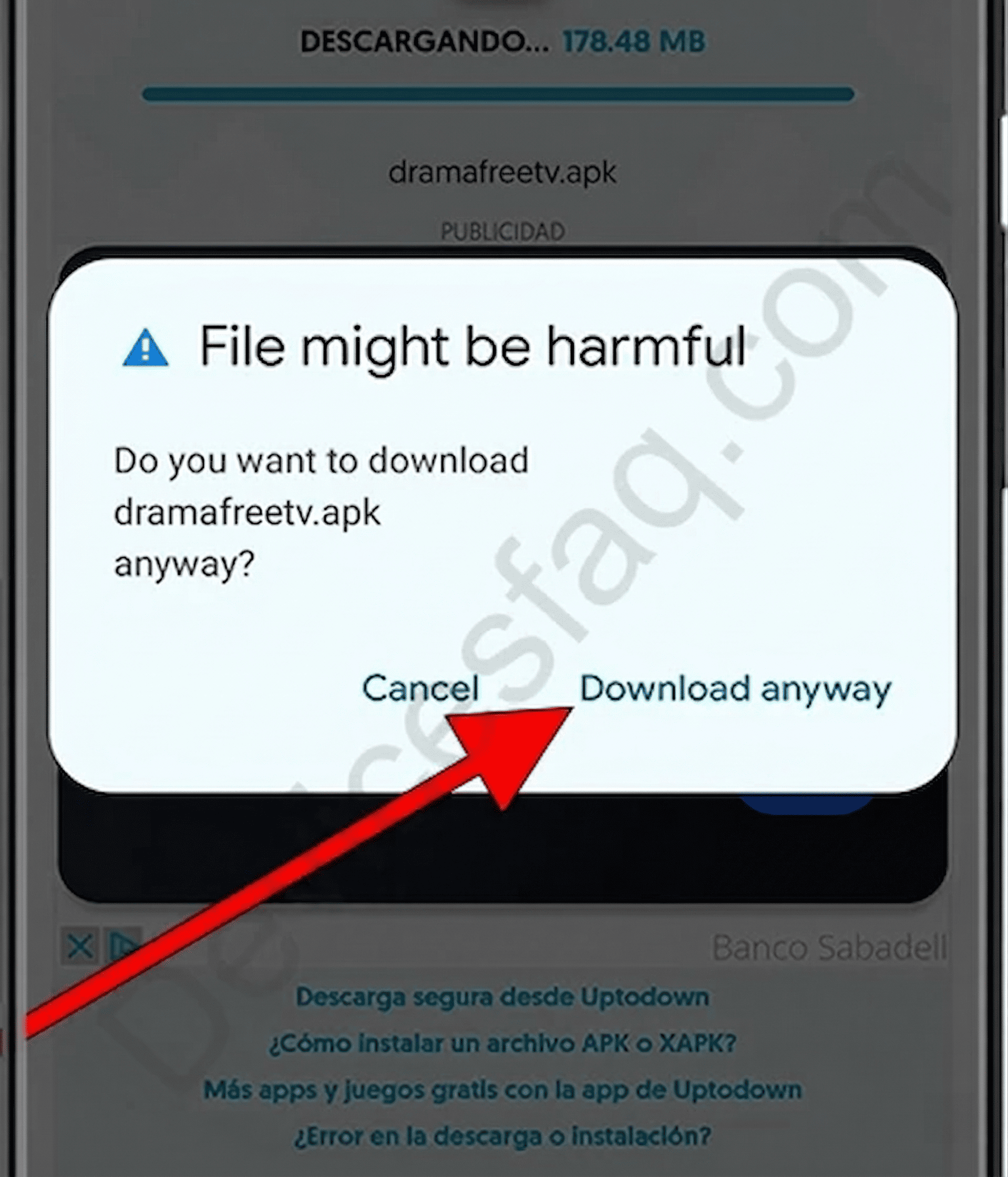 تأكيد تحميل APK